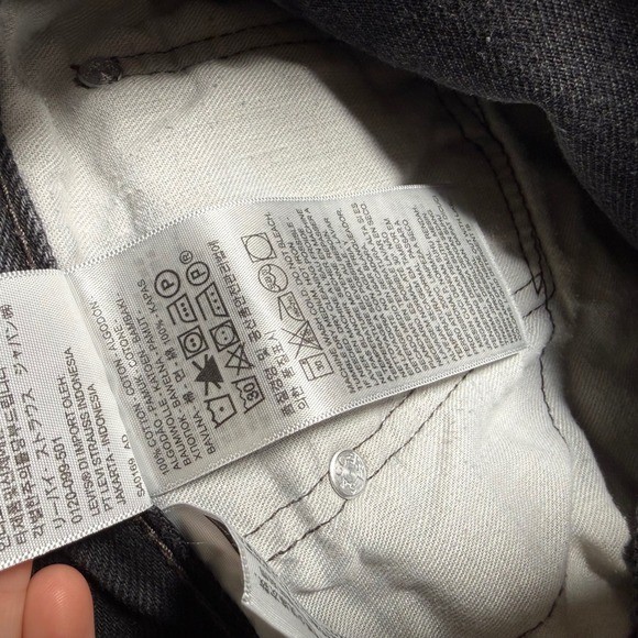 Levis 505 Regular Fit Jeans Mens 34x30 Black Denim Straight Leg - Picture 9 of 11